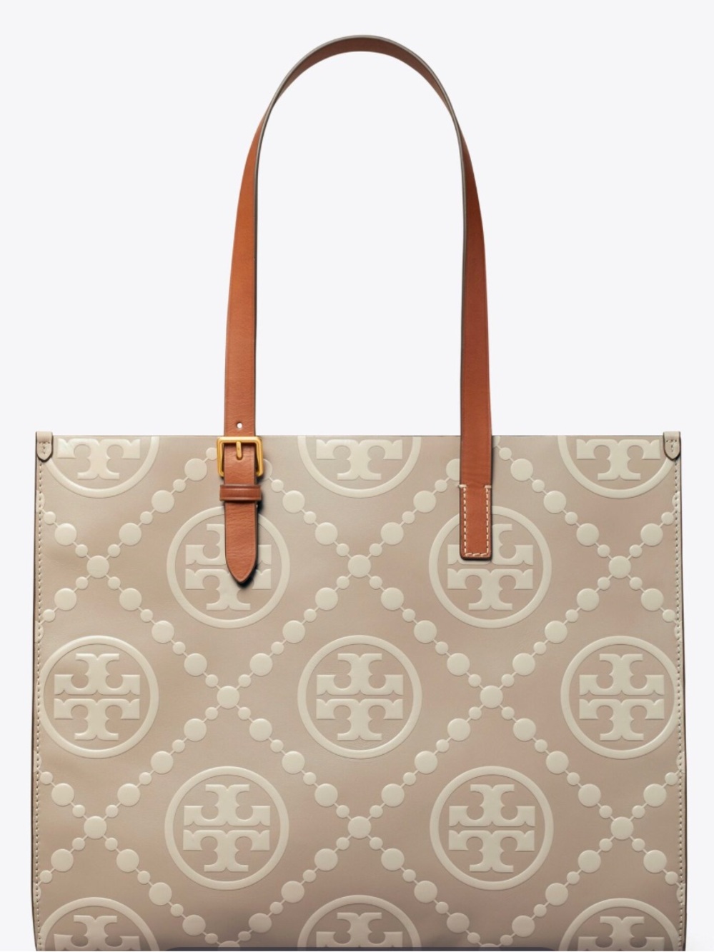 Tory Burch T Monogram Embossed Leather Tote
